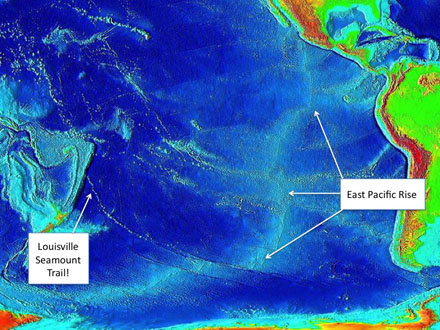 The general survey area on the Louisville Seamount Chain, showing