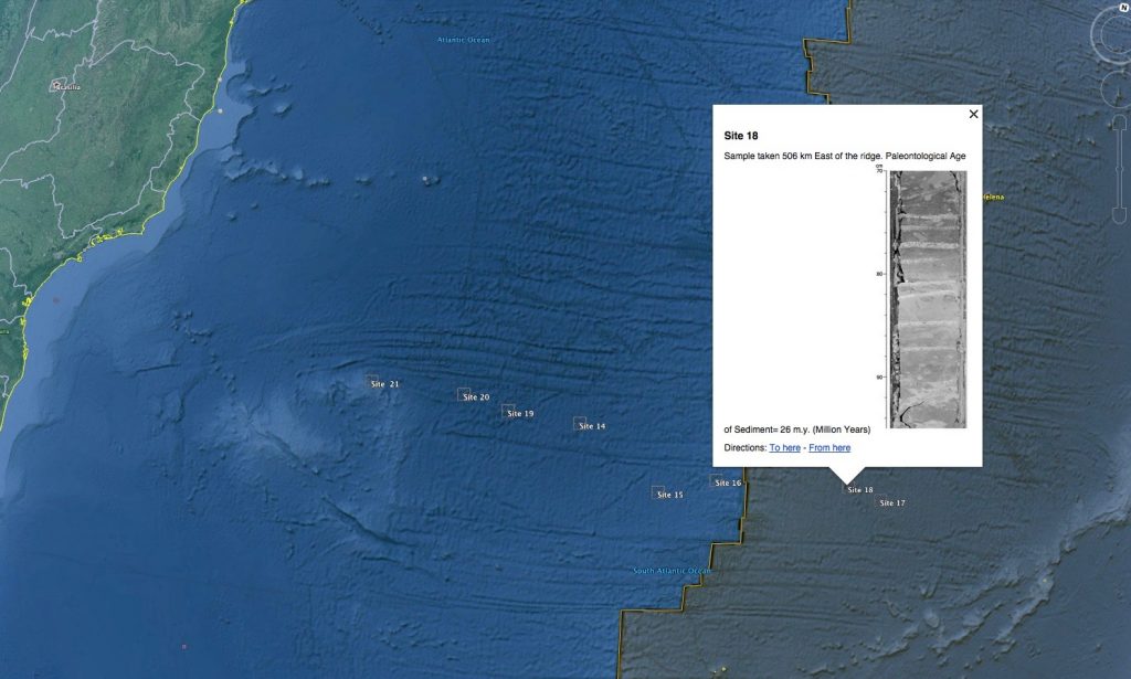 Seafloor Cores Google Earth overlay